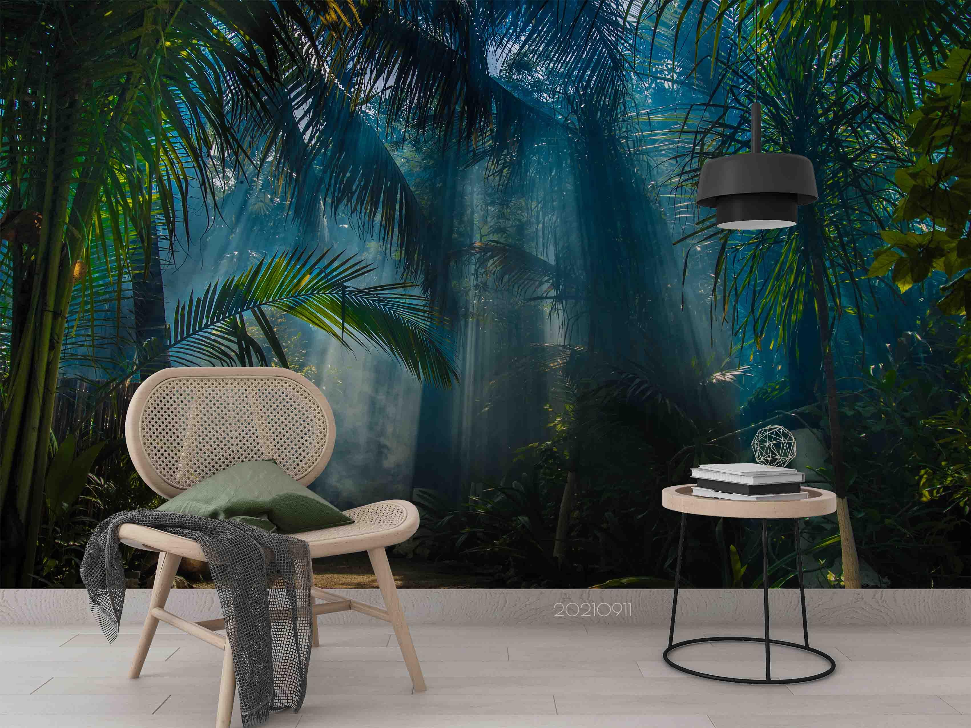 3D Tropical Jungle Palm Wall Mural Wallpaper LQH 10- Jess Art Decoration