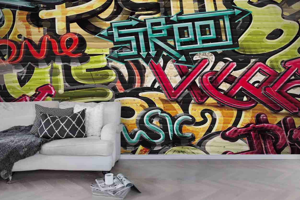 3D Graffiti Wall Mural Wallpaper 127- Jess Art Decoration