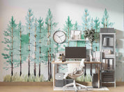 3D Hand Draw Pine Forest Wall Mural Wallpaper sww 283- Jess Art Decoration
