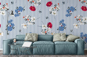 3D blue flowers wall mural wallpaper 40- Jess Art Decoration