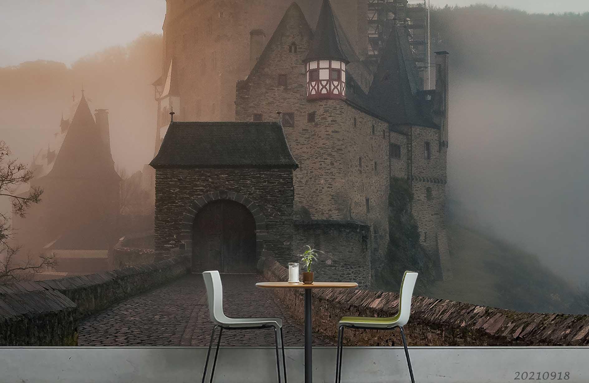 3D Castle Building Landscape Wall Mural Wallpaper LQH 589- Jess Art Decoration