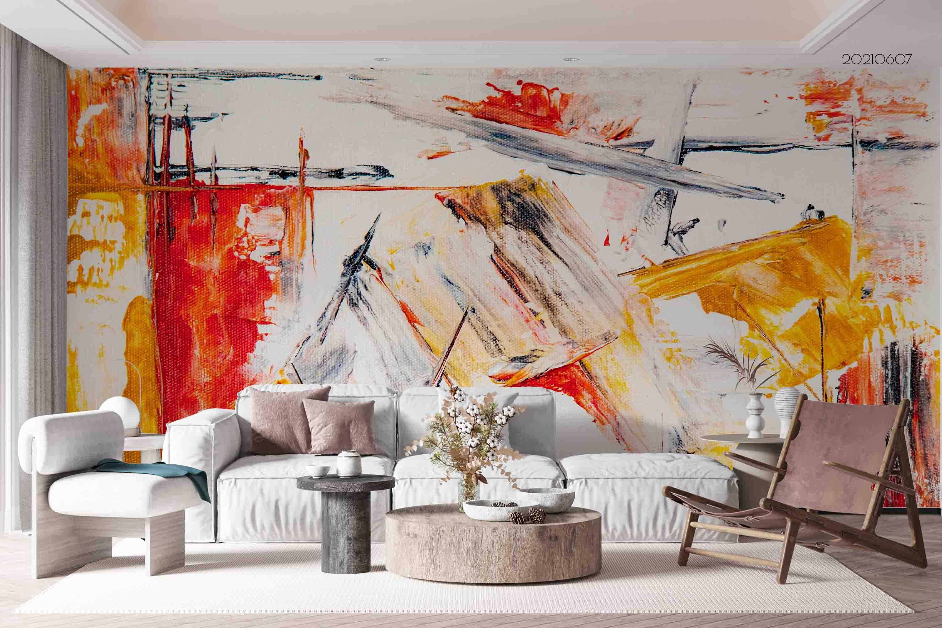 3D Abstract Oil Painting Brushstroke  Color Wall Mural Wallpaper SWW704- Jess Art Decoration
