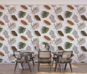 3D Abstract Tropical Leaves Pattern Wall Mural Wallpaper GD 4621- Jess Art Decoration