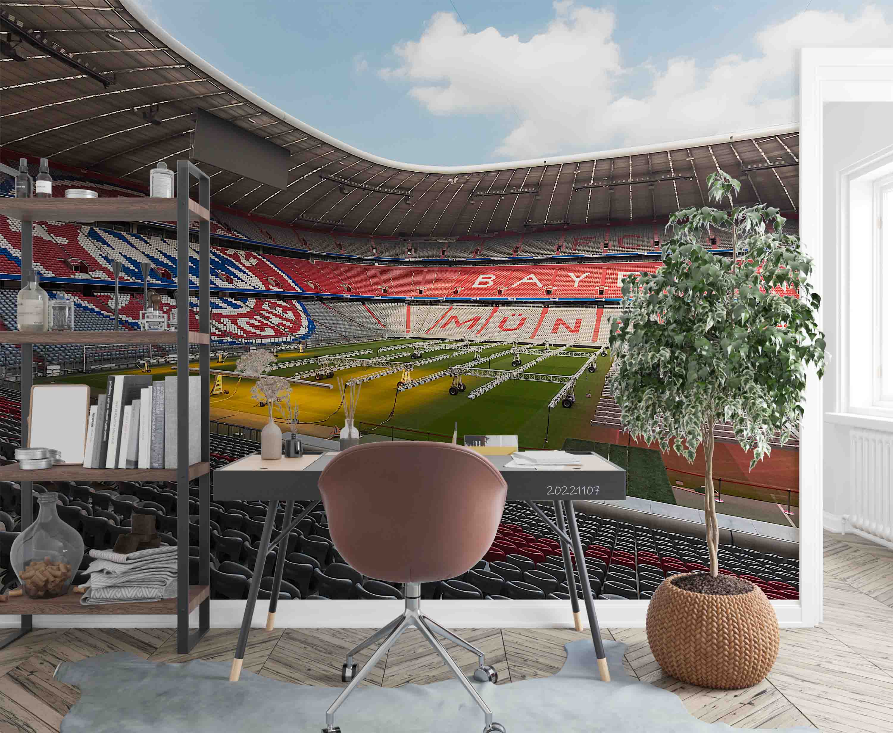 3D Germany Allianz Arena Stadium Wall Mural Wallpaper GD 46- Jess Art Decoration