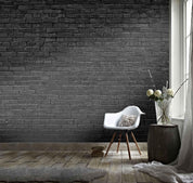 3D Black Brick Wall Texture Wall Mural Wallpaper LQH 129- Jess Art Decoration