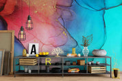3D Pink Blue Ink Wall Mural Wallpaper 8- Jess Art Decoration