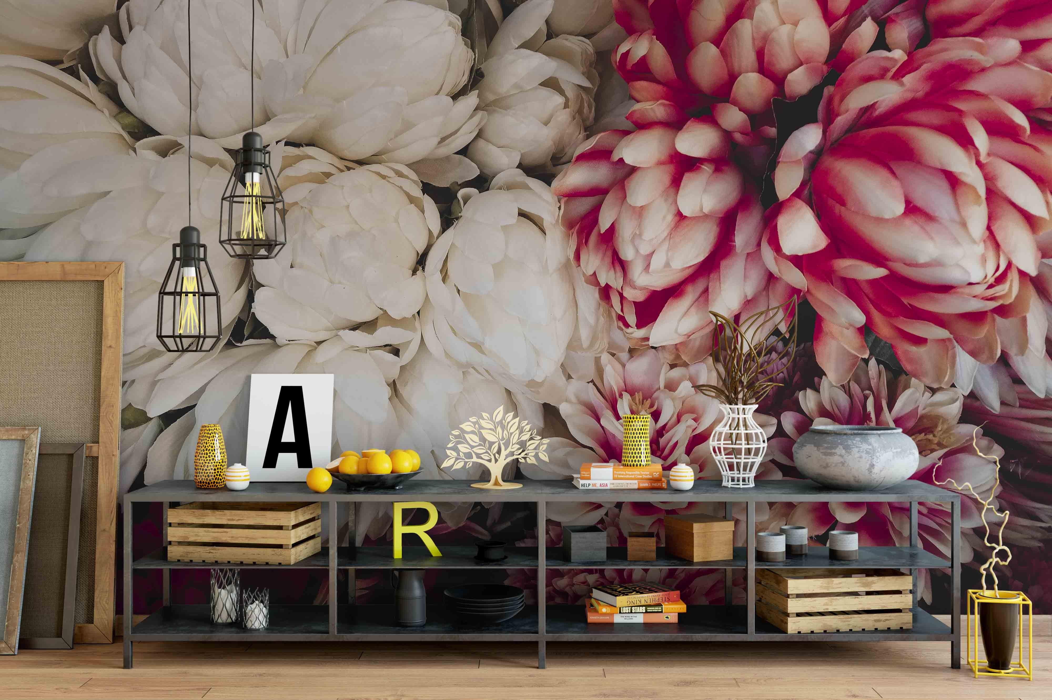 3D White Chrysanthemum Wall Mural Wallpaper 41- Jess Art Decoration