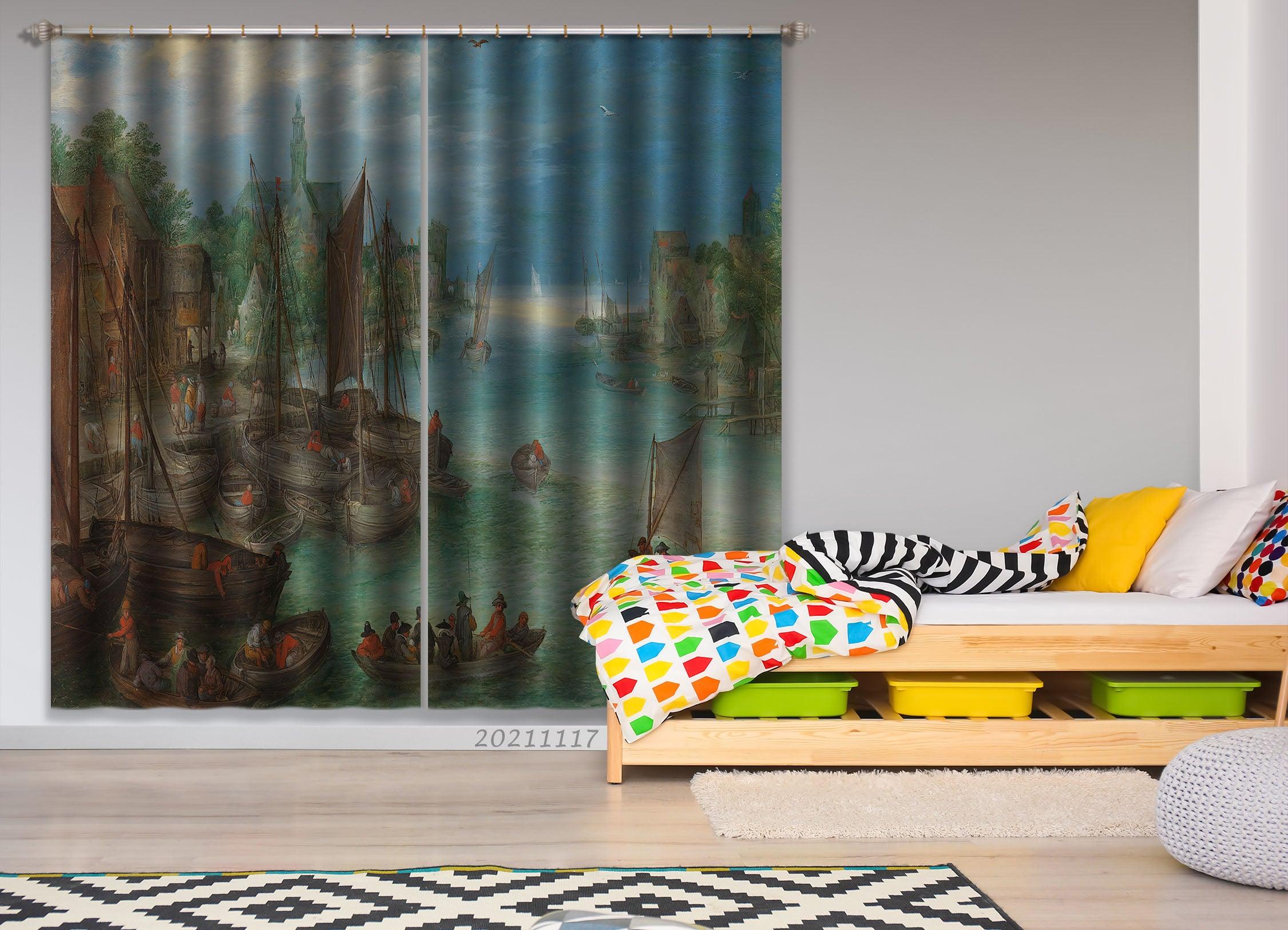 3D Landscape Oil Painting Curtains and Drapes LQH 116- Jess Art Decoration