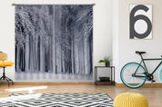 3D Winter Snow Covered Woods Curtains and Drapes GD 1669- Jess Art Decoration