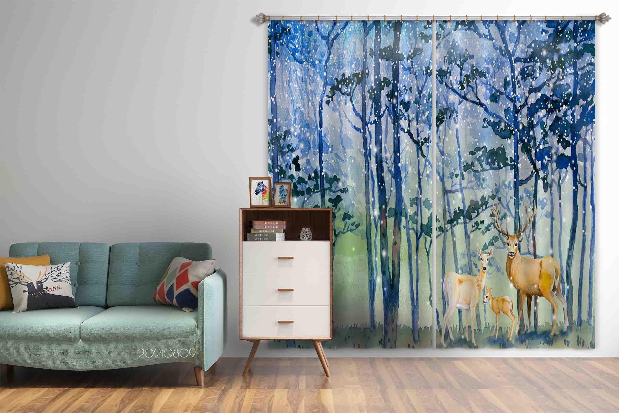 3D Landscape Oil Painting Curtains and Drapes LQH 64- Jess Art Decoration