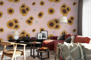 3D sunflower pink wall mural wallpaper 95- Jess Art Decoration