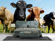 3D Farm Cow Grassland farm cow animal mural wall mural wallpaper for kids room - view 4