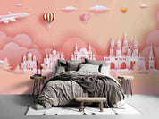 3D Pink Castle Parachute Wall Mural Wallpaper LXL 826- Jess Art Decoration