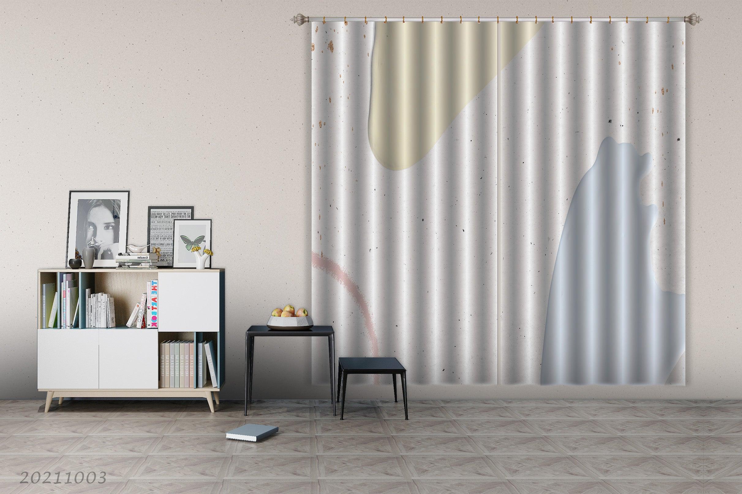 3D Abstract Color Art Geometry Curtains and Drapes LQH 173- Jess Art Decoration