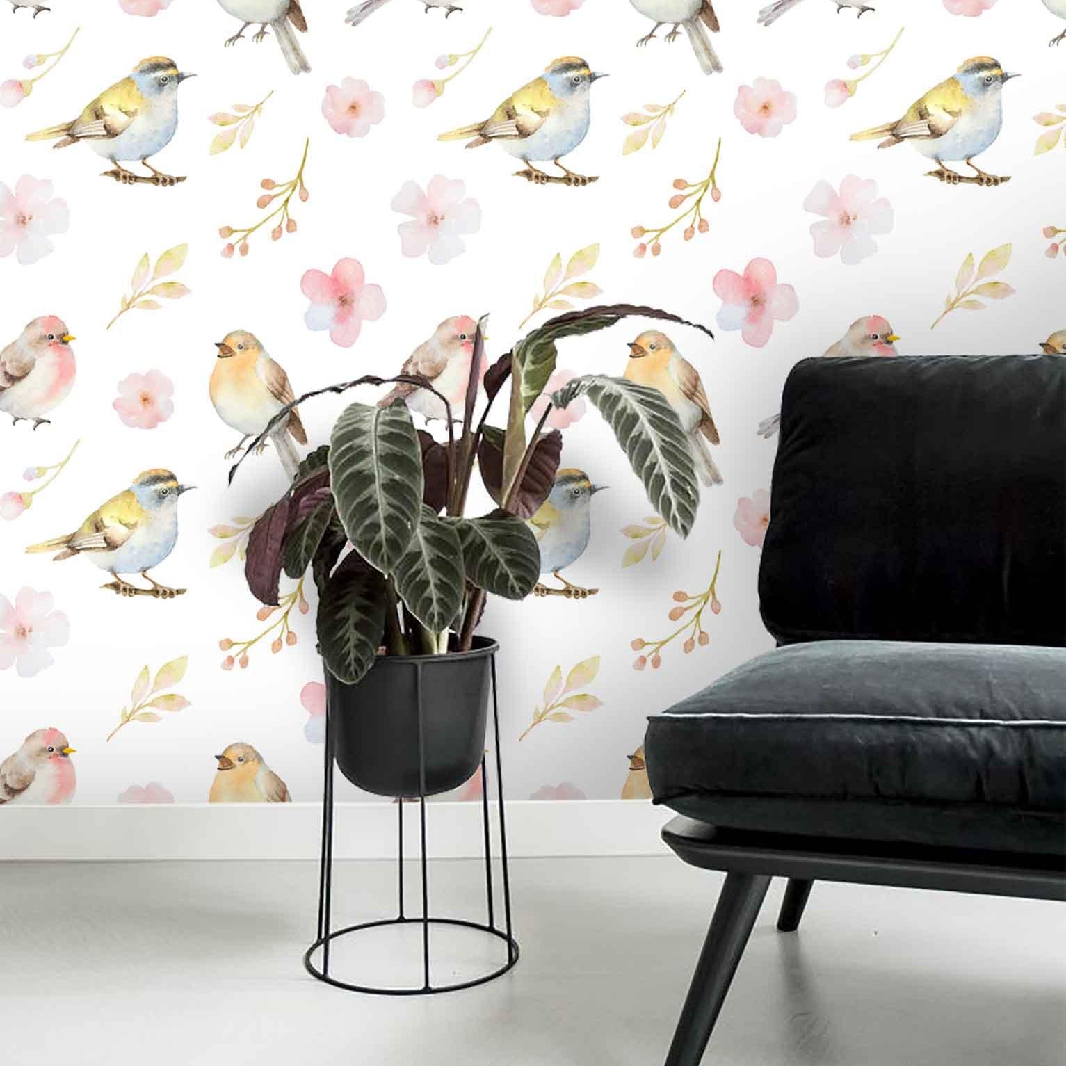 3D Watercolor Flower Bird Wall Mural Wallpaper 79- Jess Art Decoration