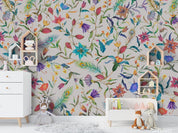 3D Hand Drawn Color Floral Leaves Wall Mural Wallpaper LQH 192- Jess Art Decoration