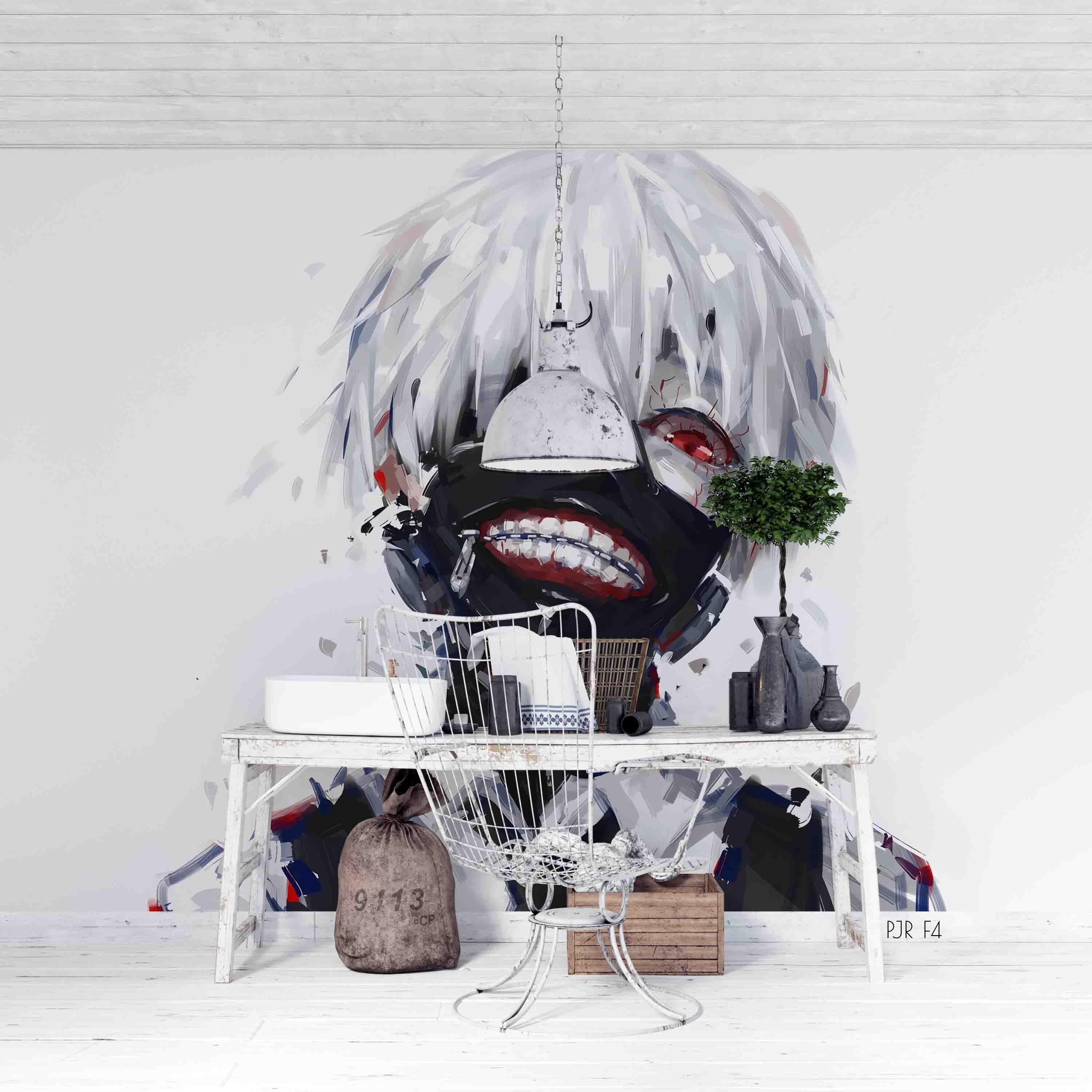 3D Masked Dark Anime Boy dark masked anime boy mural wall mural wallpaper for teen room - view 4
