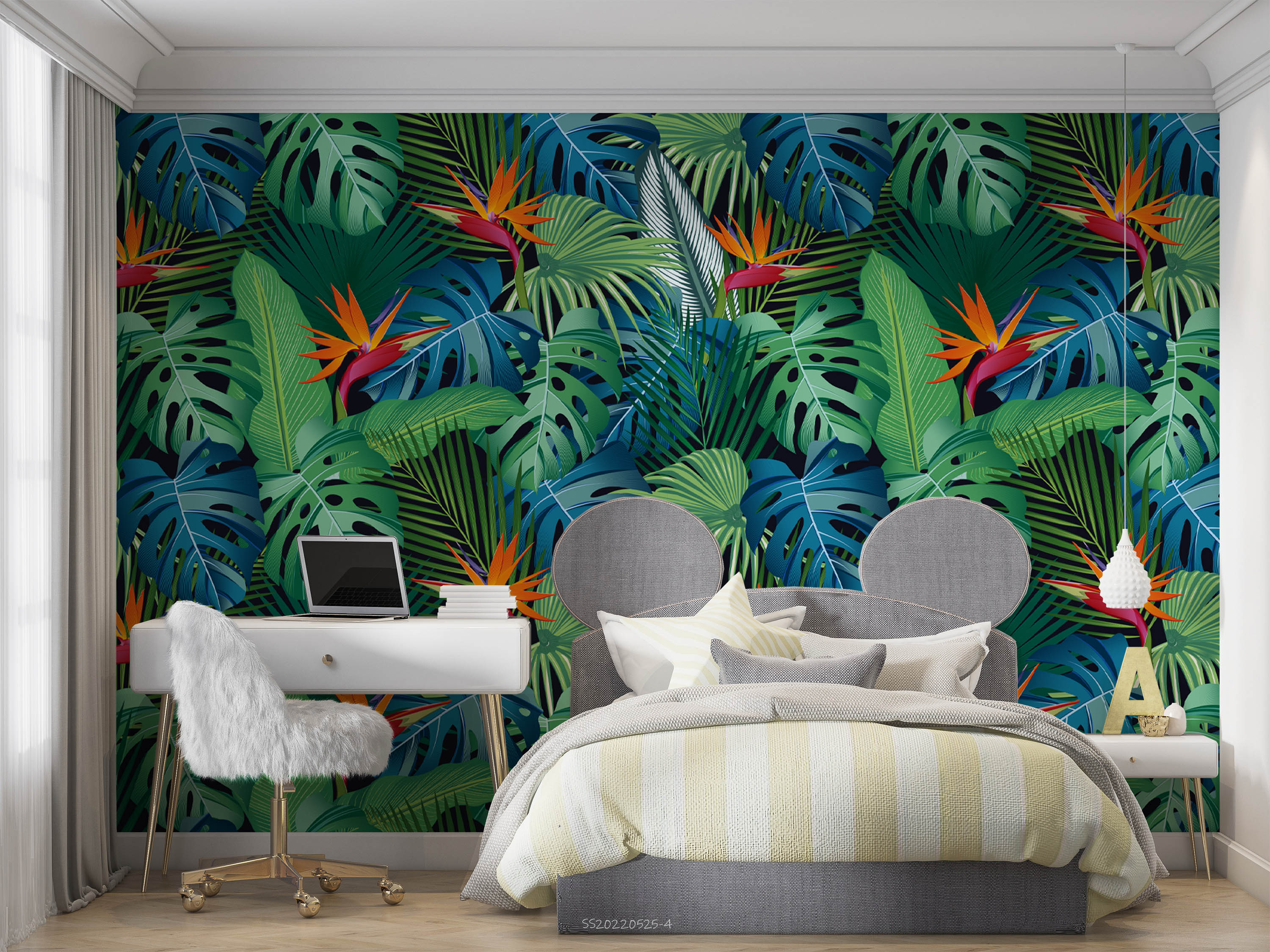 3D Tropical Green Leaf Floral Wall Mural Wallpaper GD 672- Jess Art Decoration