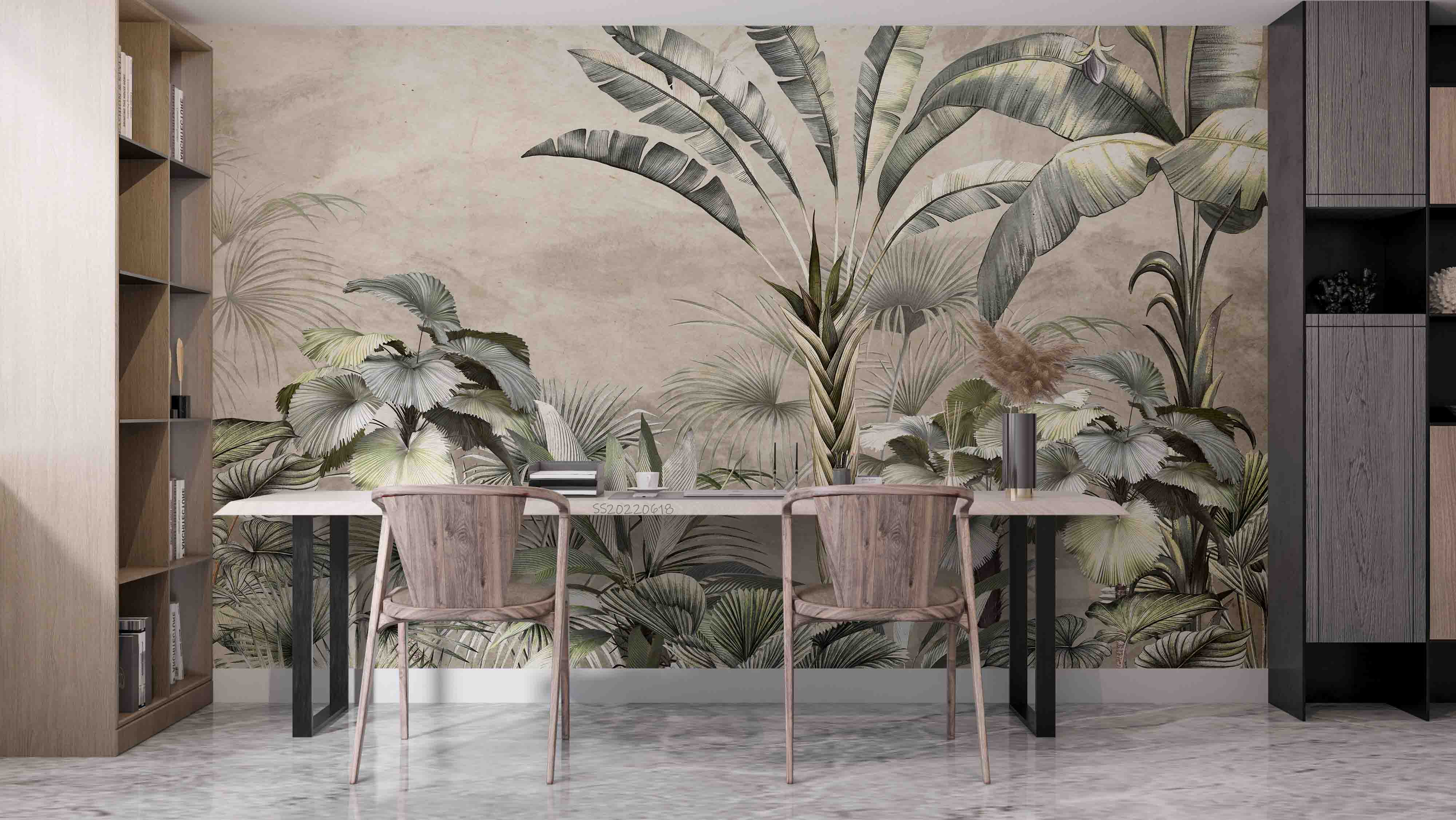 3D Vintage Tropical Plant Leaves Wall Mural Wallpaper GD 760- Jess Art Decoration