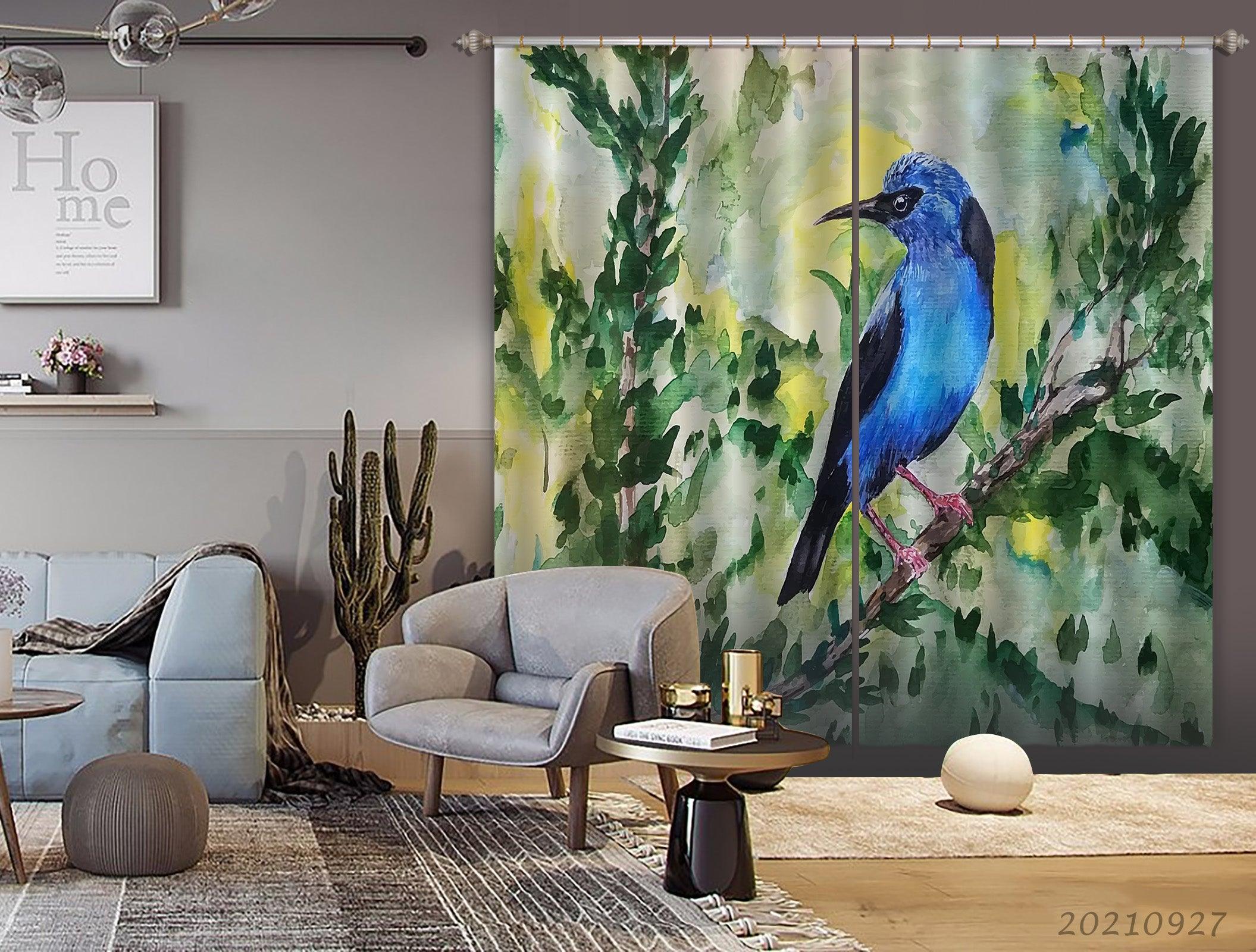 3D Landscape Bird Oil Painting Curtains and Drapes LQH 127- Jess Art Decoration