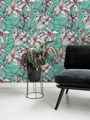 3D Green Flower Pattern Wall Mural Wallpaper 46- Jess Art Decoration