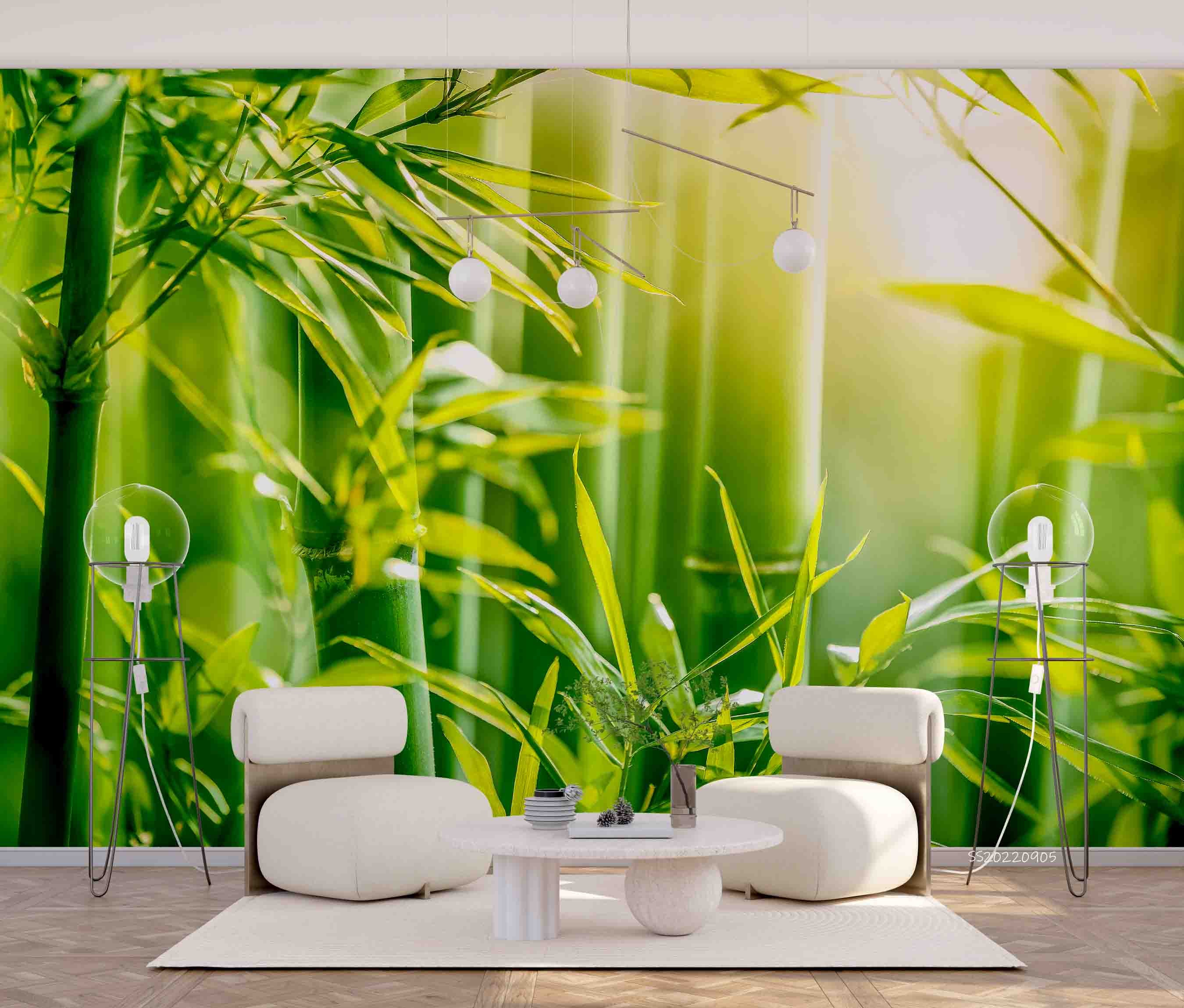 3D Morning Green Bamboo Forest Wall Mural Wallpaper GD 2573- Jess Art Decoration