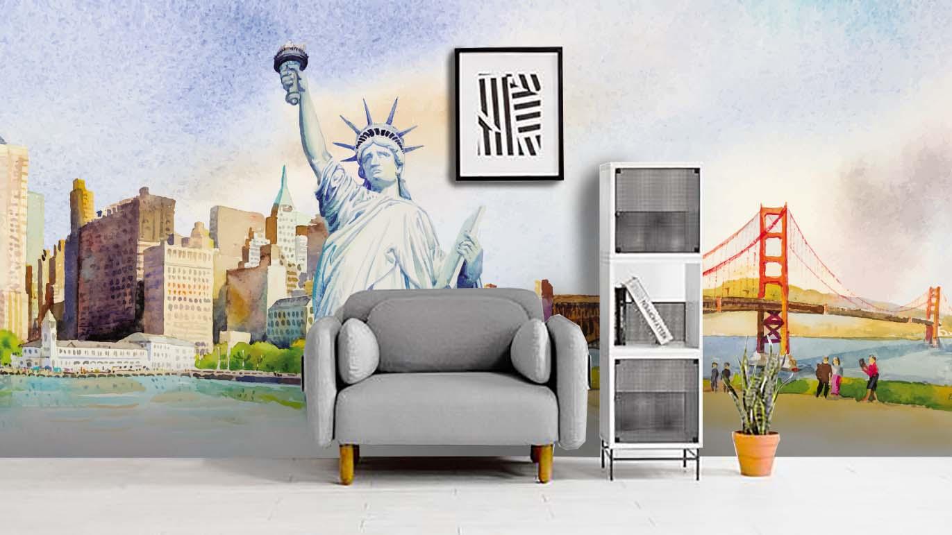 3D Statue Liberty Wall Mural Wallpaper 83- Jess Art Decoration