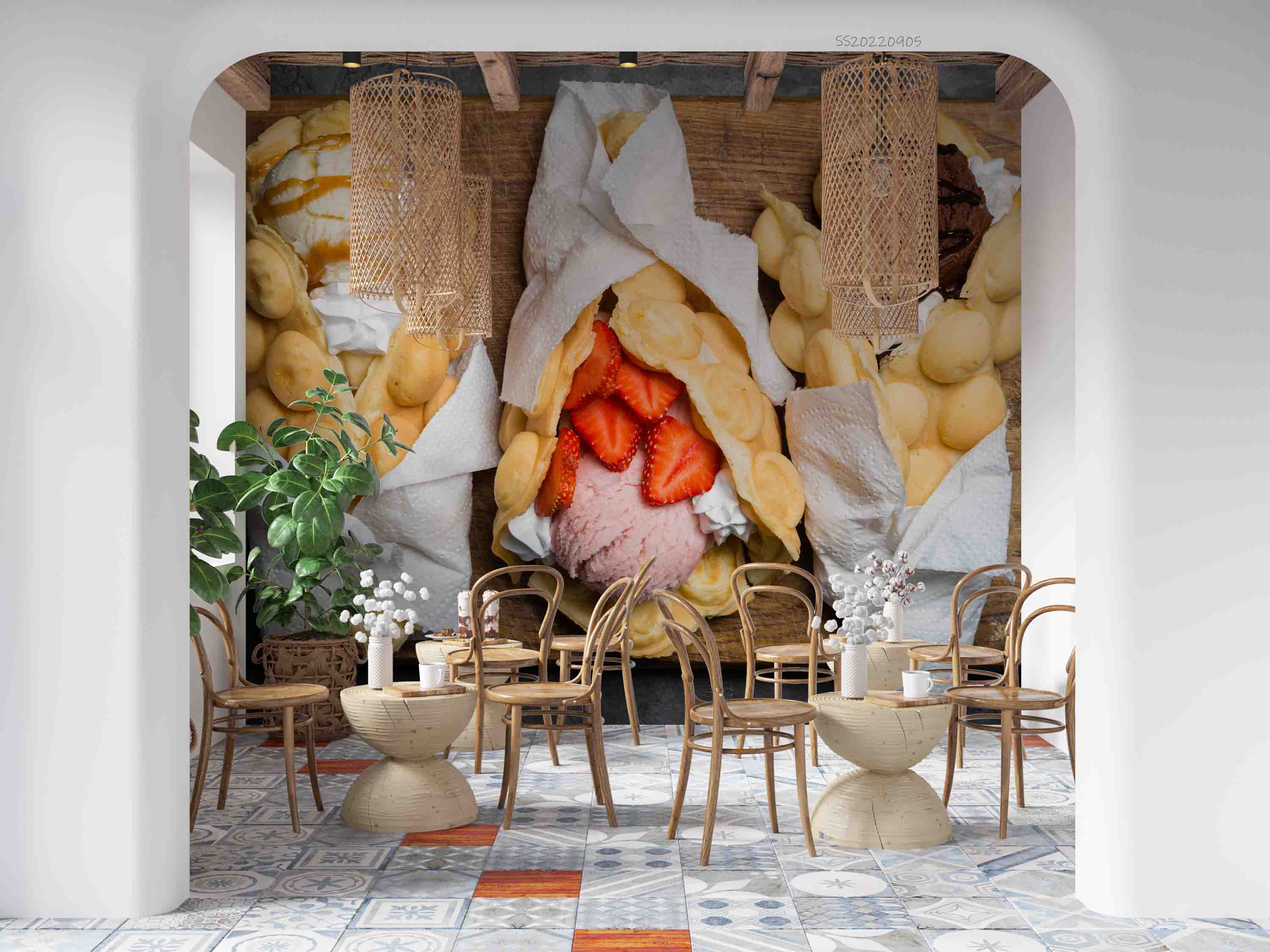 3D Hong Kong Waffles Wall Mural Wallpaper GD 2631- Jess Art Decoration