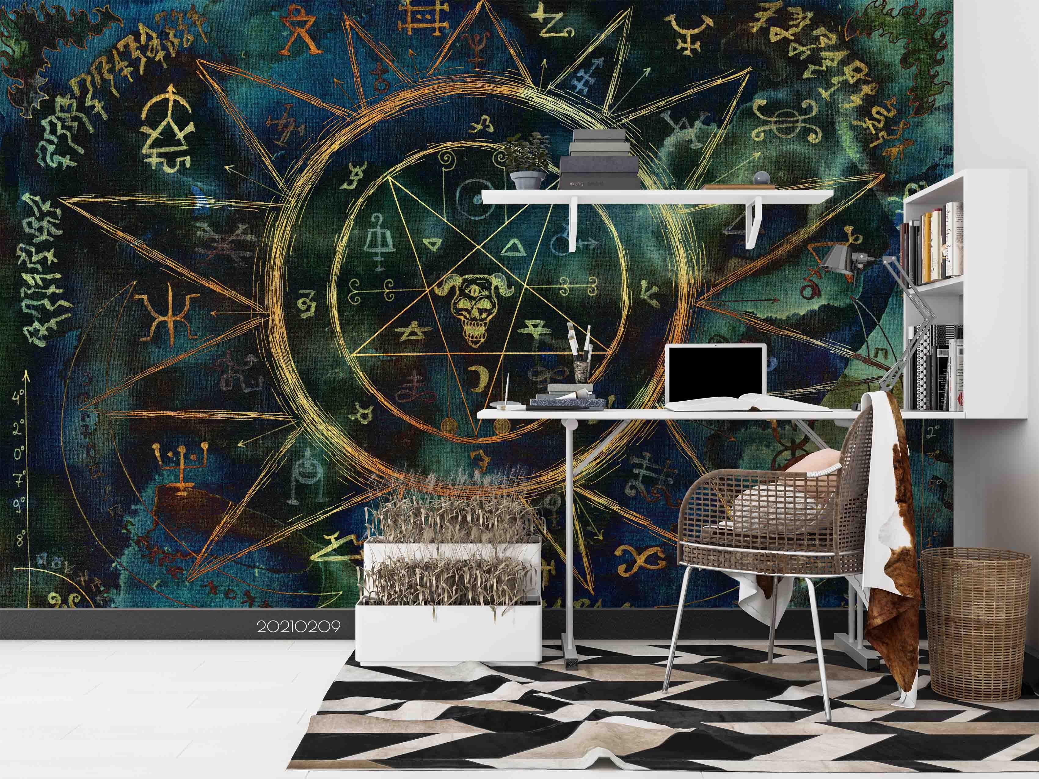 3D Space Constellation Symbol Totem Wall Mural Wallpaper LQH 175- Jess Art Decoration