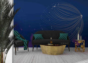 3D Abstract Round Particles Future Dark Blue Wall Mural Wallpaper SWW698- Jess Art Decoration