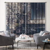 3D Abstract Brick Wall Graffiti Alphabet Curtains and Drapes GD 343- Jess Art Decoration