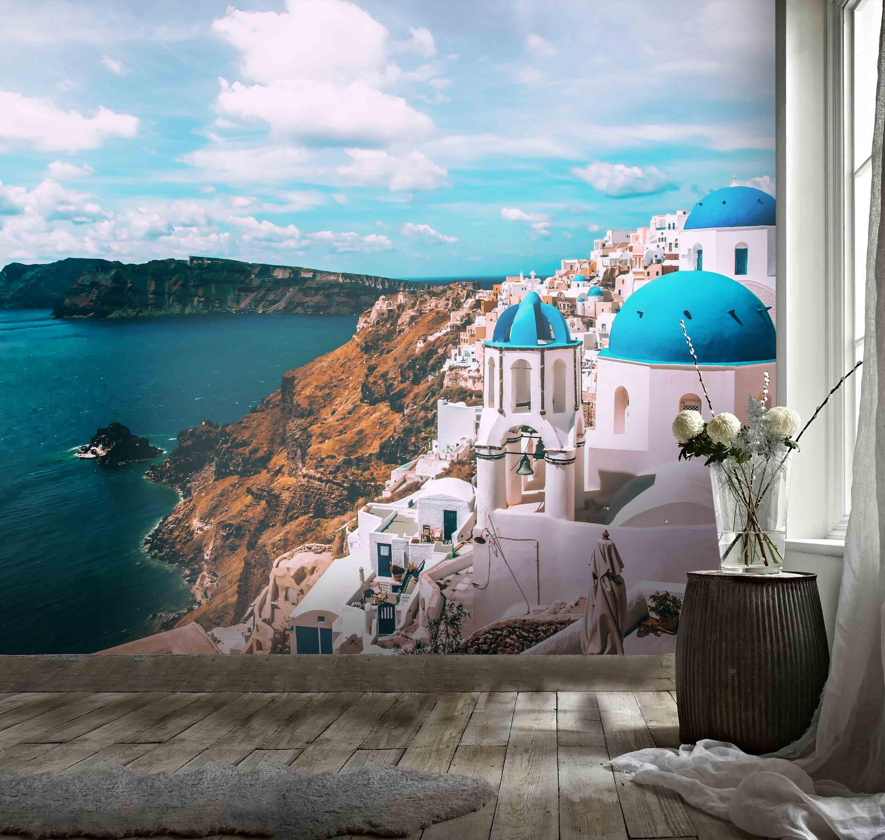 3D Aegean Sea Greece Coastal Wall Mural Wallpaper 85- Jess Art Decoration