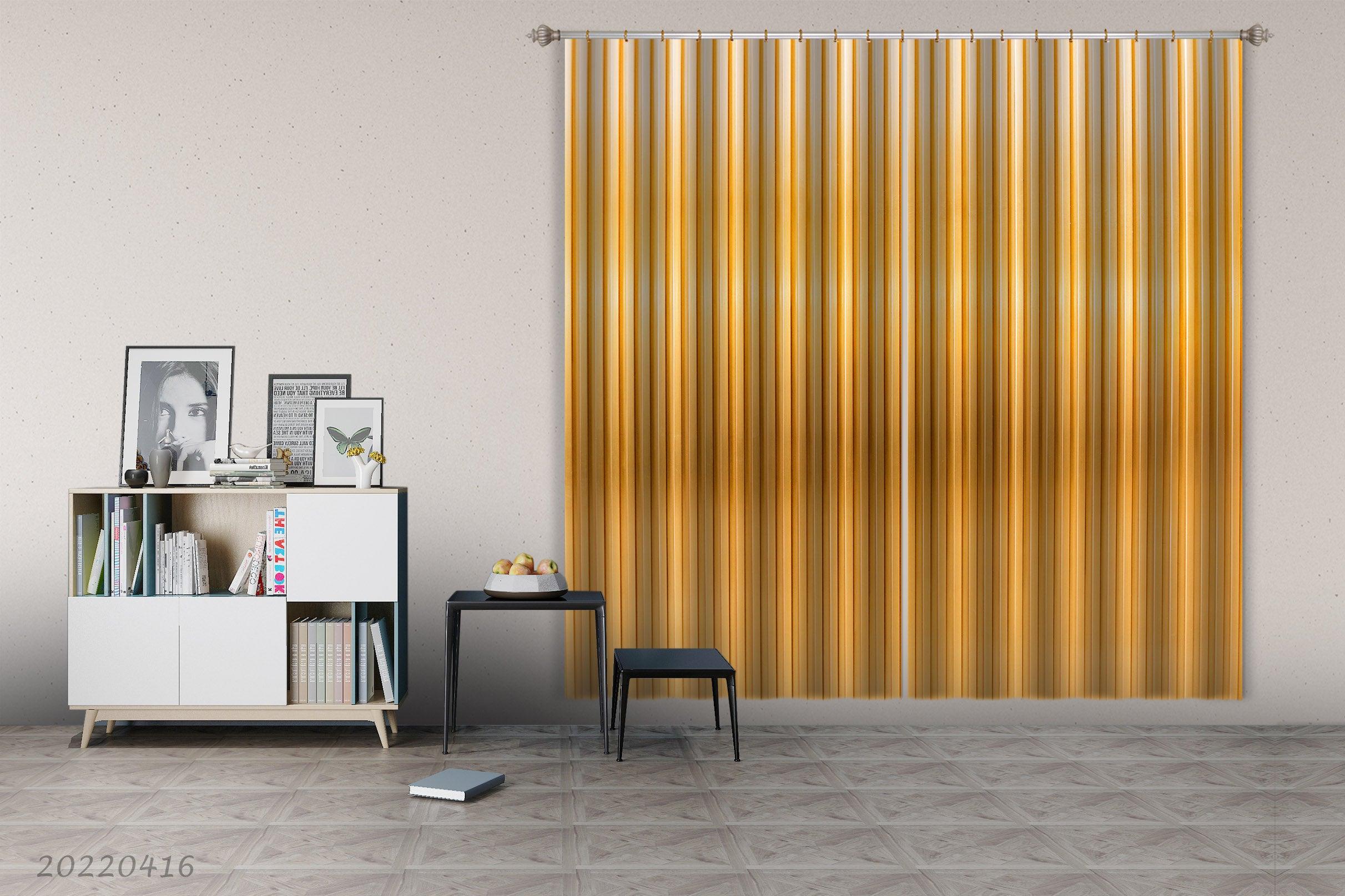3D Yellow Vertical Stripes Texture Curtains and Drapes GD 4531- Jess Art Decoration
