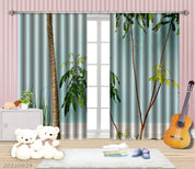 3D Beach Coconut Tree Nature Landscape Curtains and Drapes LQH 10- Jess Art Decoration
