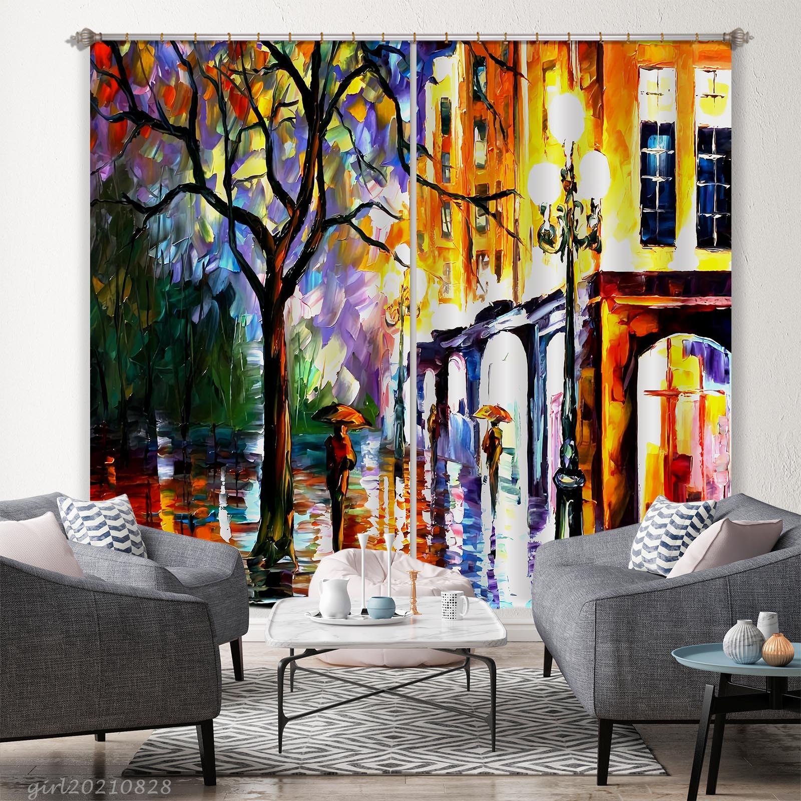 3D Landscape Oil Painting Curtains and Drapes LQH 64- Jess Art Decoration