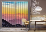 3D Sunset Sky Mountain Landscape Curtains and Drapes LQH 276- Jess Art Decoration