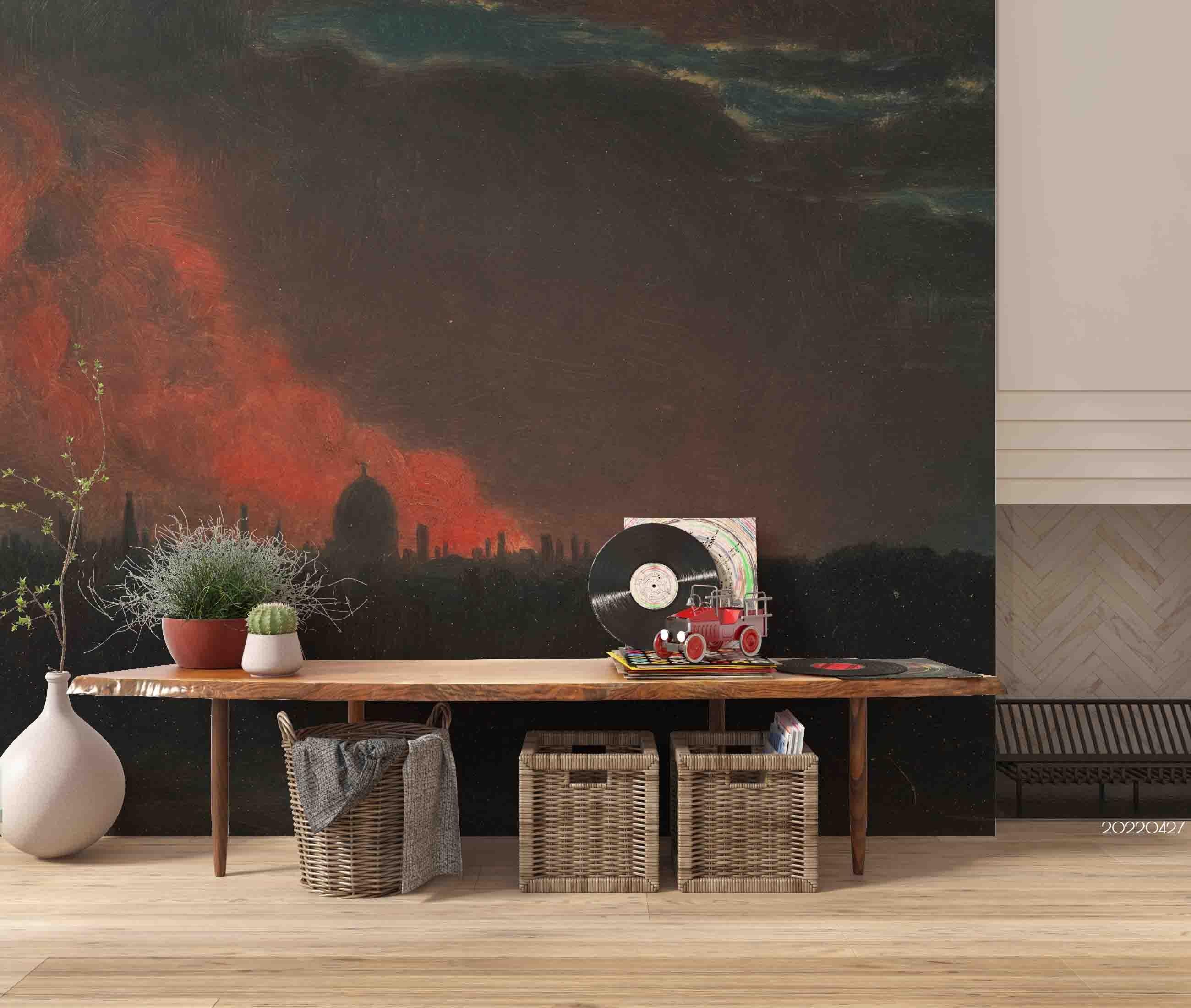 3D Outdoor Dusk Landscape Oil Painting Wall Mural Wallpaper GD 4484- Jess Art Decoration