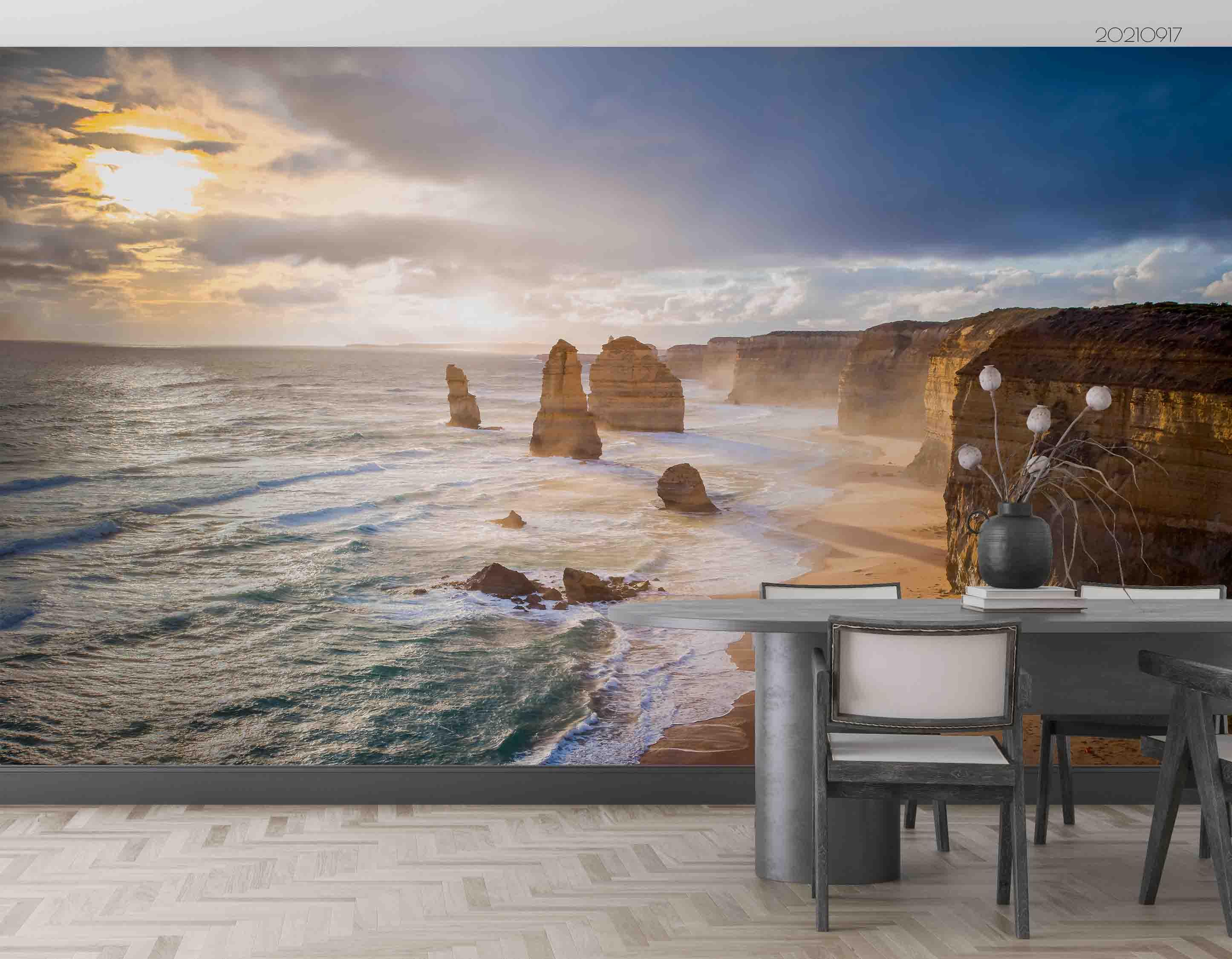 3D Sky Beach Rock Landscape Wall Mural Wallpaper LQH 110- Jess Art Decoration
