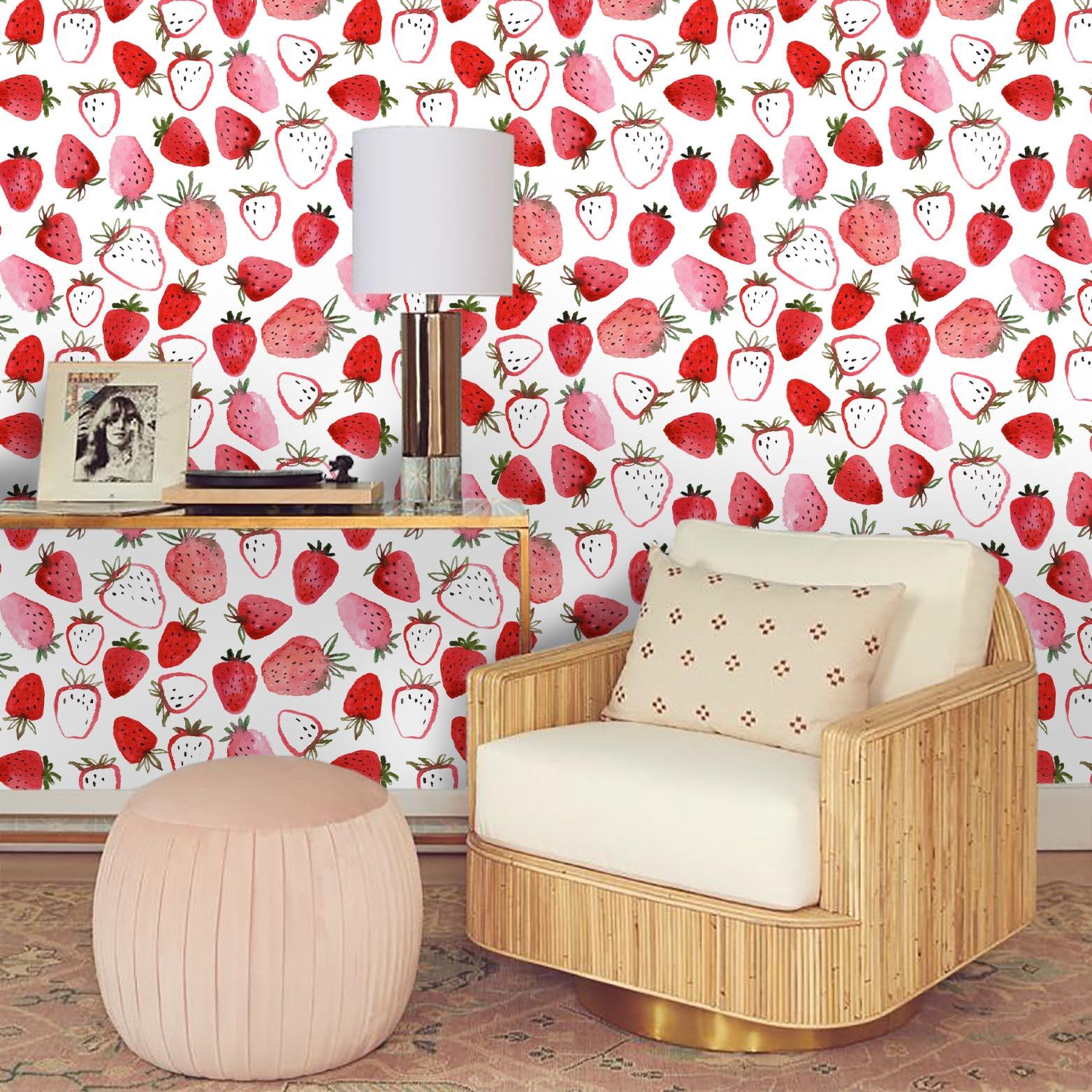 3D Red Strawberry Wall Mural Wallpaper 49- Jess Art Decoration