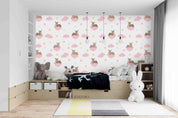 3D Pink Clouds Star Deer Wall Mural Wallpaper SF 23- Jess Art Decoration