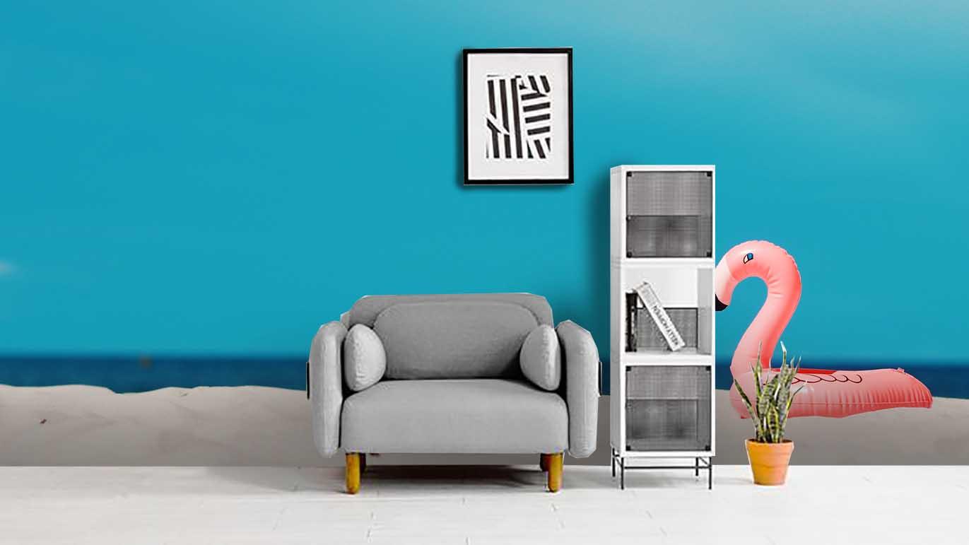 3D Blue Sky Beach Wall Mural Wallpaper 72- Jess Art Decoration