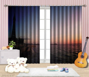 3D Sunset Sky Sea Landscape Curtains and Drapes LQH 22- Jess Art Decoration