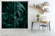 3D Tropical Green Plant Leaf Curtains and Drapes LQH 149- Jess Art Decoration