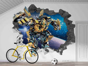 3D Broken Wall Transformers Wall Mural Wallpaper LQH 65- Jess Art Decoration