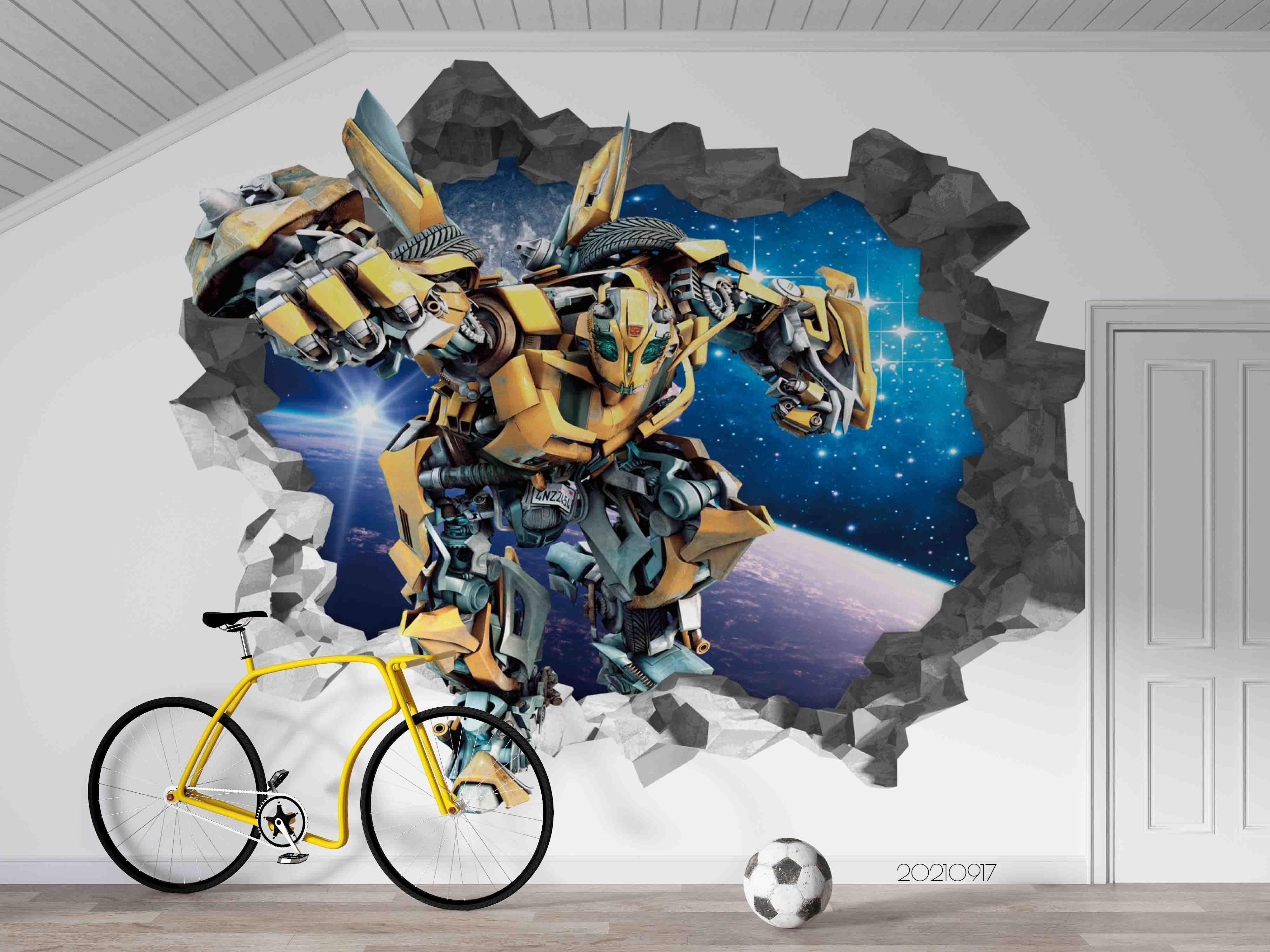 3D Broken Wall Transformers Wall Mural Wallpaper LQH 65- Jess Art Decoration