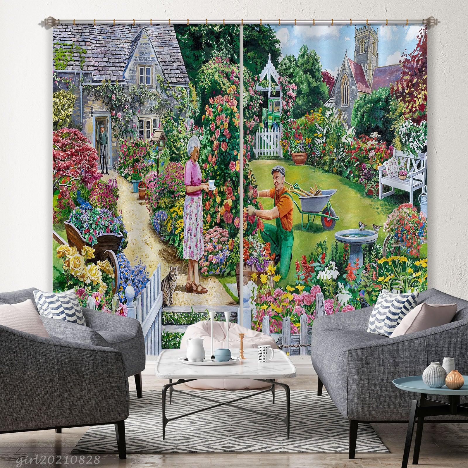 3D Landscape Oil Painting Curtains and Drapes LQH 80- Jess Art Decoration