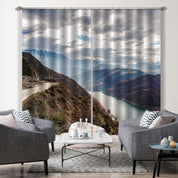 3D Landscape Mountain River Highway Cloudy Curtains and Drapes GD 3529- Jess Art Decoration