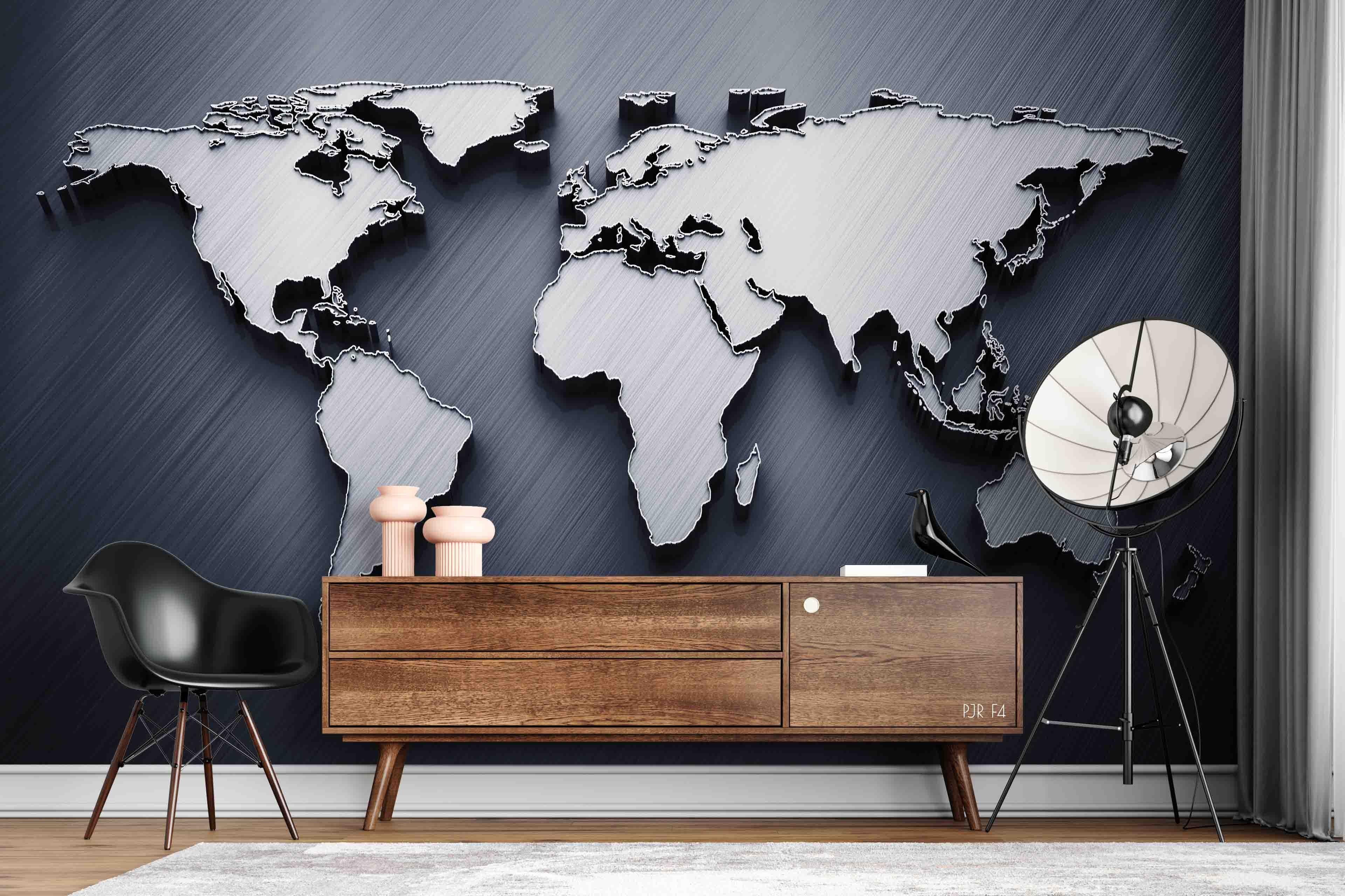 3D World Map Wall Mural Wallpaper WJ 5187- Jess Art Decoration
