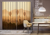 3D Woods Castle Hot Air Balloon Sand Scenery Curtains and Drapes GD 2782- Jess Art Decoration
