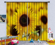 3D Pastoral Yellow Sunflower Pattern Curtains and Drapes GD 1566- Jess Art Decoration